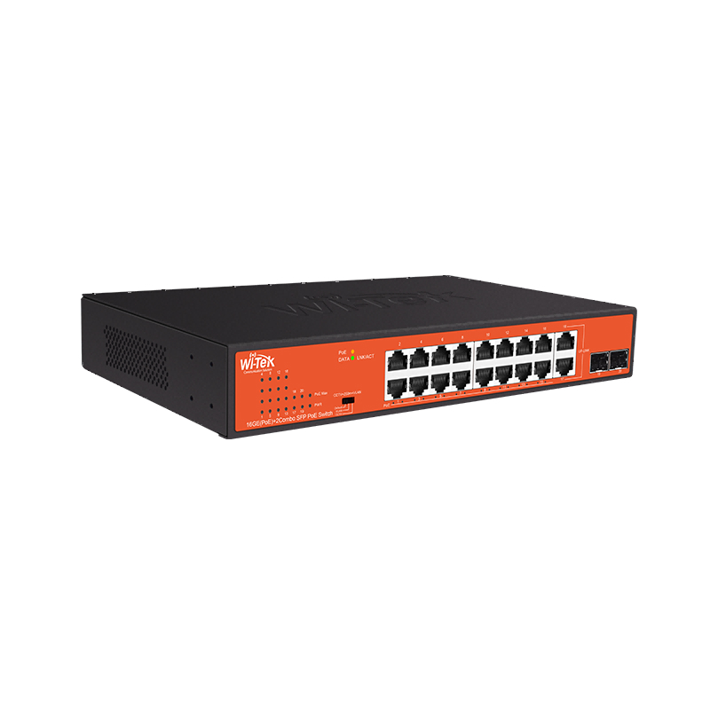 Wi-Tek WI-PS318GFH Коммутатор 16-портовый неуправляемый PoE