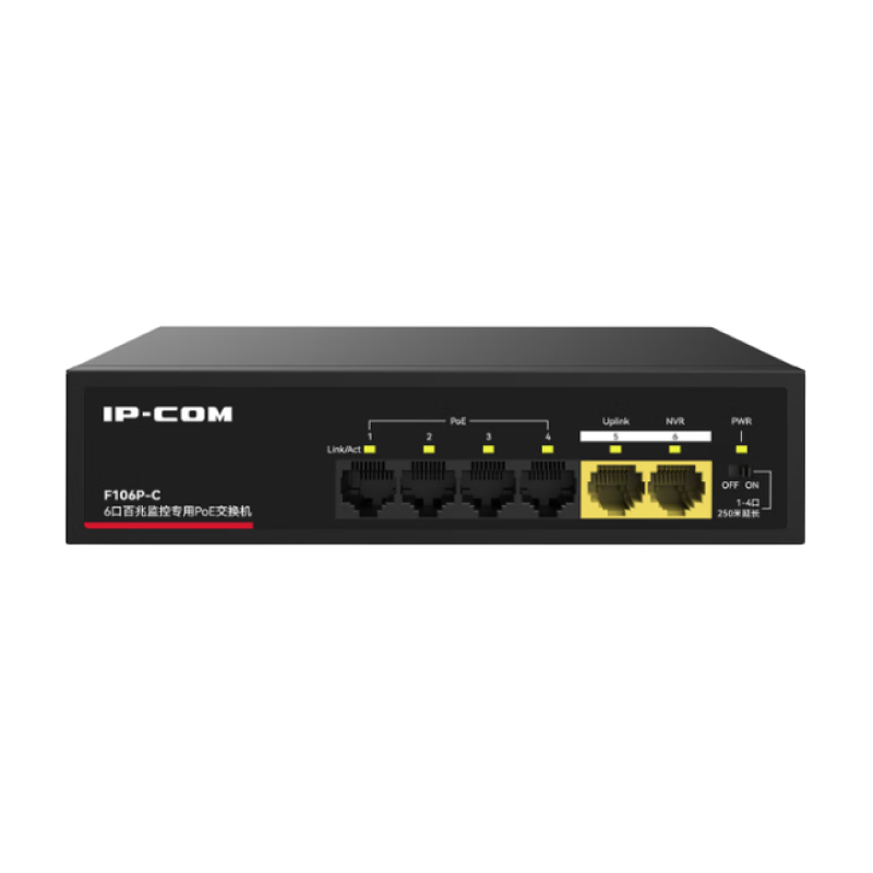 IP-Com F106P-C PoE-Коммутатор 6-портовый неуправляемый