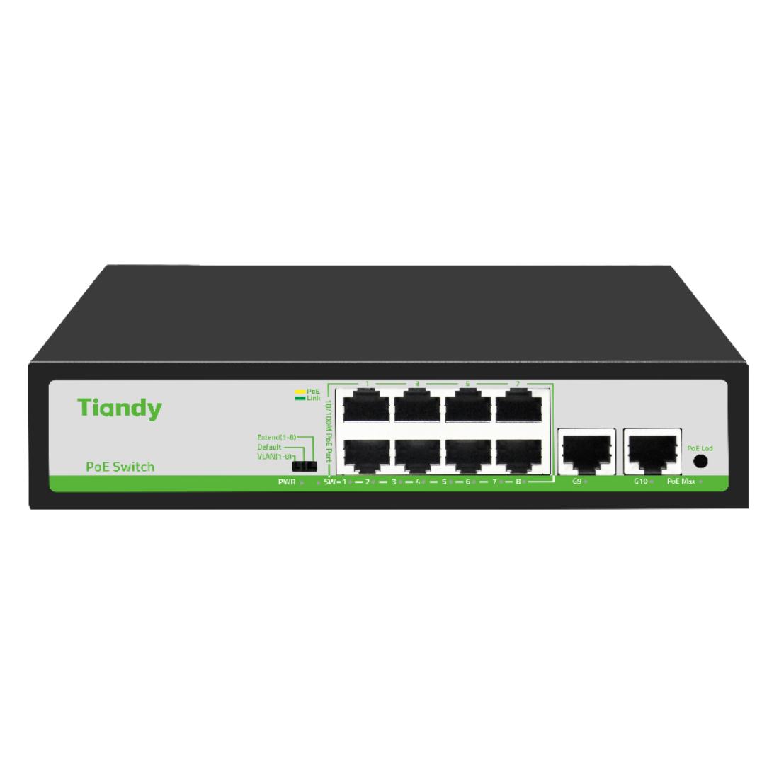 TIANDY TC-P3S010 Spec:H/0820/AT/90 Неуправляемый РоЕ коммутатор, 10 портов 8FE+2GE