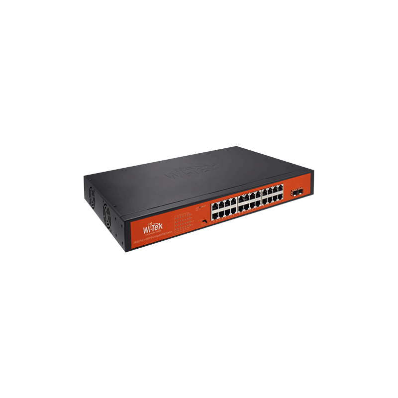 Wi-Tek WI-PS326GFH Коммутатор 24-портовый неуправляемый PoE