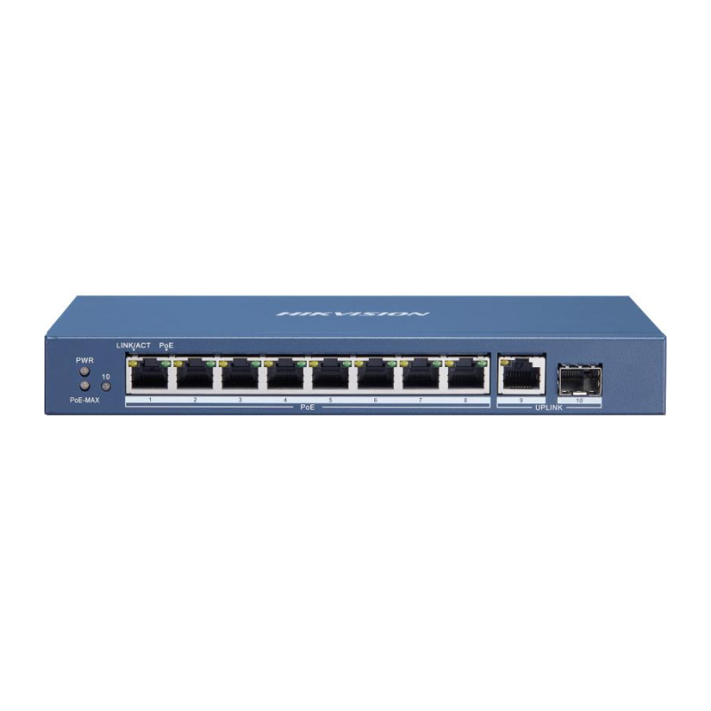 Hikvision DS-3E0510P-E/M(B) Коммутатор 8-портовый неуправляемый PoE