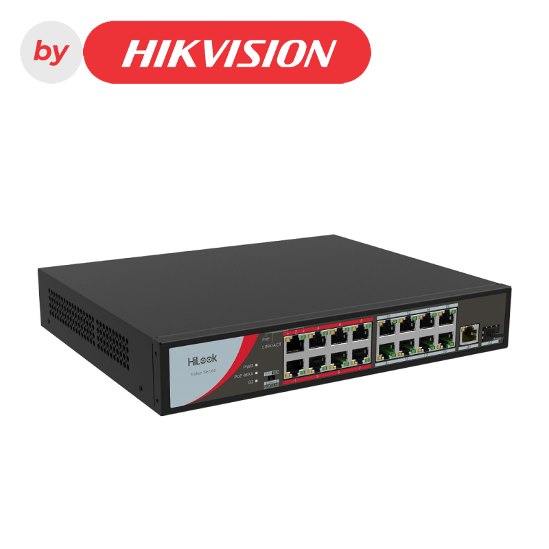 HiLook NS-0318P-130(B) Коммутатор 16-портовый неуправляемый PoE