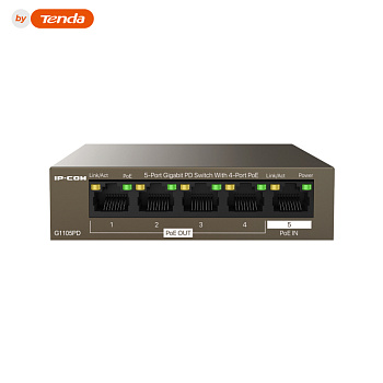 IP-Com G1105PD Коммутатор 5-портовый неуправляемый PoE (питание от PoE)
