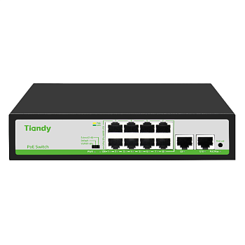 TIANDY TC-P3S010 Spec:H/0820/AT/90 Неуправляемый РоЕ коммутатор, 10 портов 8FE+2GE