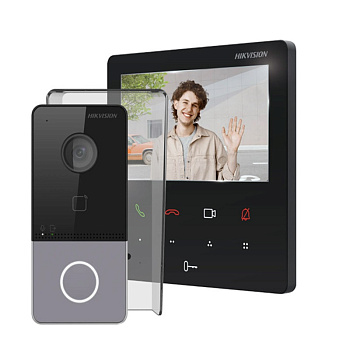 Hikvision DS-KIS606-P Комплект DS-KV6113-PE1(C) (вызывная панель) + DS-KH6110-WE1 (монитор 4,3“)